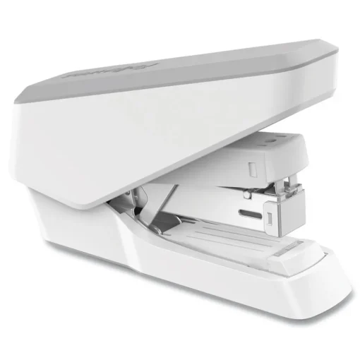 Online LX860 EasyPress 40-Sheet Capacity Half Strip Stapler with Antimicrobial Protection - Gray/White Office Staplers & Punches