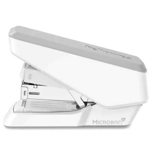 Online LX860 EasyPress 40-Sheet Capacity Half Strip Stapler with Antimicrobial Protection - Gray/White Office Staplers & Punches