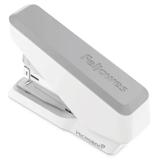 Online LX860 EasyPress 40-Sheet Capacity Half Strip Stapler with Antimicrobial Protection - Gray/White Office Staplers & Punches