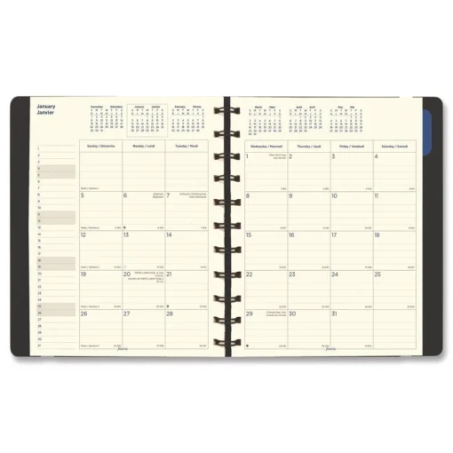 Online 17-Month: Aug 2025 to Dec 2026 10.88 in. x 8.5 in. Soft Touch Planner - Black Cover Calendars & Planners
