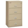 Outlet 4 Legal/Letter-Size File Drawers 31.13 in. x 22.13 in. x 52.75 in. 260 lbs. Overall Capacity Insulated Lateral File - Parchment Office Furniture & Lighting