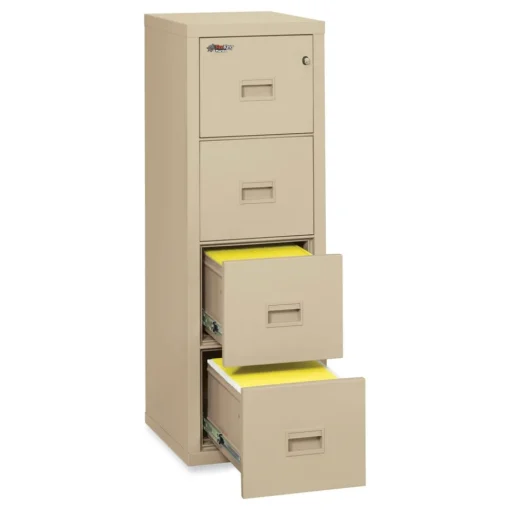 Clearance Compact Turtle 17.75 in. x 22.13 in. x 52.75 in. Insulated Vertical File with 4 Legal/Letter Drawers - Parchment Office Furniture & Lighting