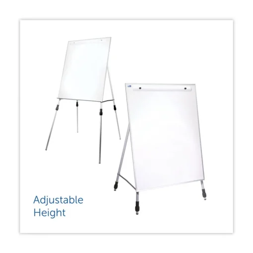Discount 27.5 in. x 32 in. Adjustable Dry Erase Board - White Surface, Satin Aluminum Frame Office Presentation Supplies