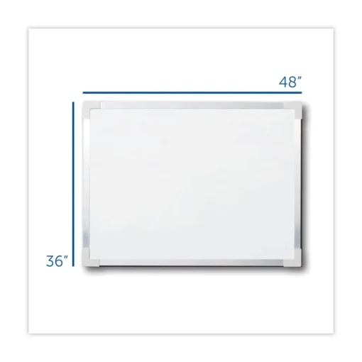 Outlet 48 in. x 36 in. Framed Dry Erase Board - White Surface, Satin Aluminum Frame Office Presentation Supplies