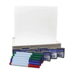 Sale 12 in. x 9 in. Magnetic Dry Erase Board Set - White Surface (12/Pack) Office Presentation Supplies