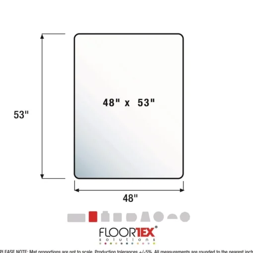 Cleartex Ultimat Polycarbonate 48 in. x 53 in. Chair Mat for Hard Floors - Clear Cleaning & Janitorial Supplies