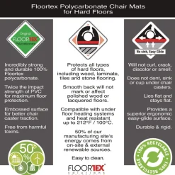 Cleartex Ultimat Polycarbonate 48 in. x 53 in. Chair Mat for Hard Floors - Clear Cleaning & Janitorial Supplies