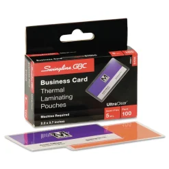 Best 3.69 in. x 2.19 in. 5 mil UltraClear Thermal Laminating Pouches - Gloss Clear (100/Box) Office Presentation Supplies