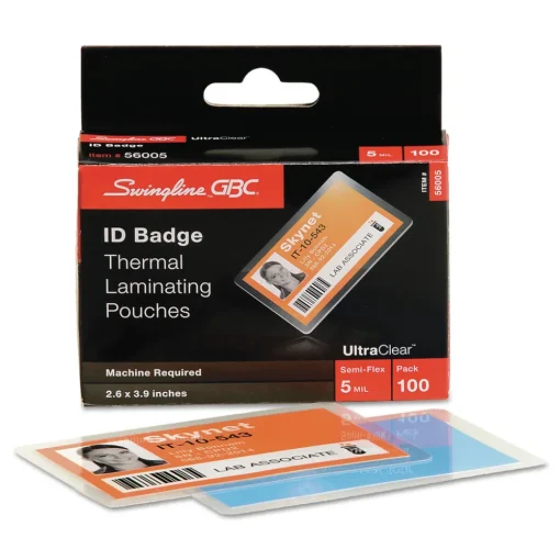 Sale 3.88 in. x 2.63 in. 5 mil UltraClear Thermal Laminating Pouches - Gloss Clear (100/Box) Office Presentation Supplies