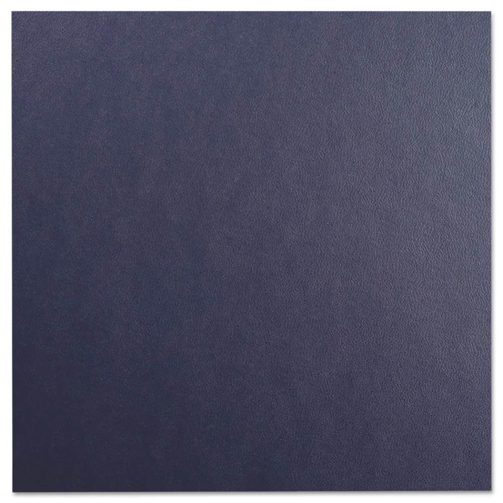 New 11.25 in. x 8.75 in. Leather-Look Unpunched Presentation Covers for Binding Systems - Navy (100 Sets/Box) Binders & Binding Supplies