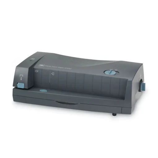 New 24-Sheet 3230ST Electric 2- to 3-Hole Adjustable Punch/Stapler - Gray Office Staplers & Punches