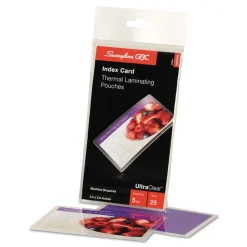 Best UltraClear 5.5 in. x 3.5 in. 3 mil Thermal Laminating Pouches - Gloss Clear (25/Pack) Office Presentation Supplies
