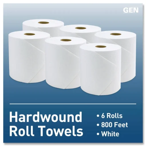Sale G2820 1-Ply 8 in. x 800 ft. Hardwound Roll Towels - White (6/Carton) Paper & Dispensers