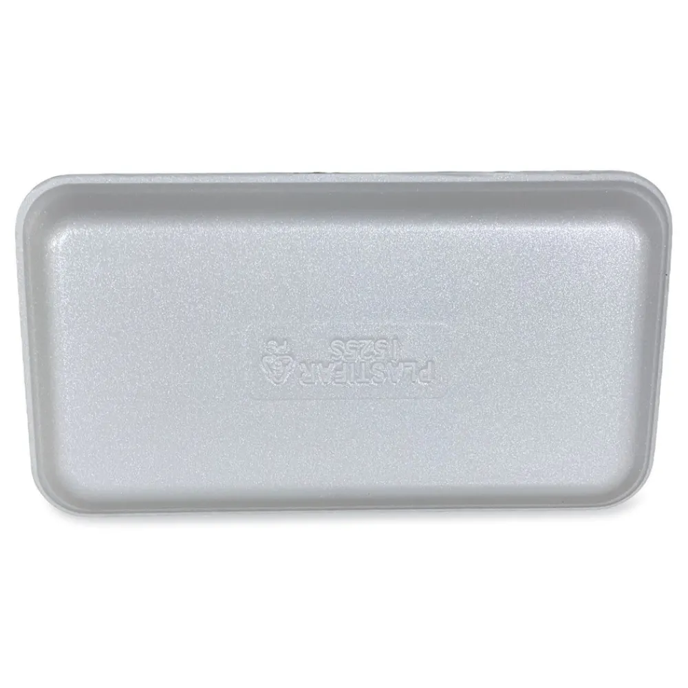 Sale 1525WH 14.5 in. x 8 in. x 0.75 in. #1525 Meat Trays - White (250/Carton) Tabletop And Serveware