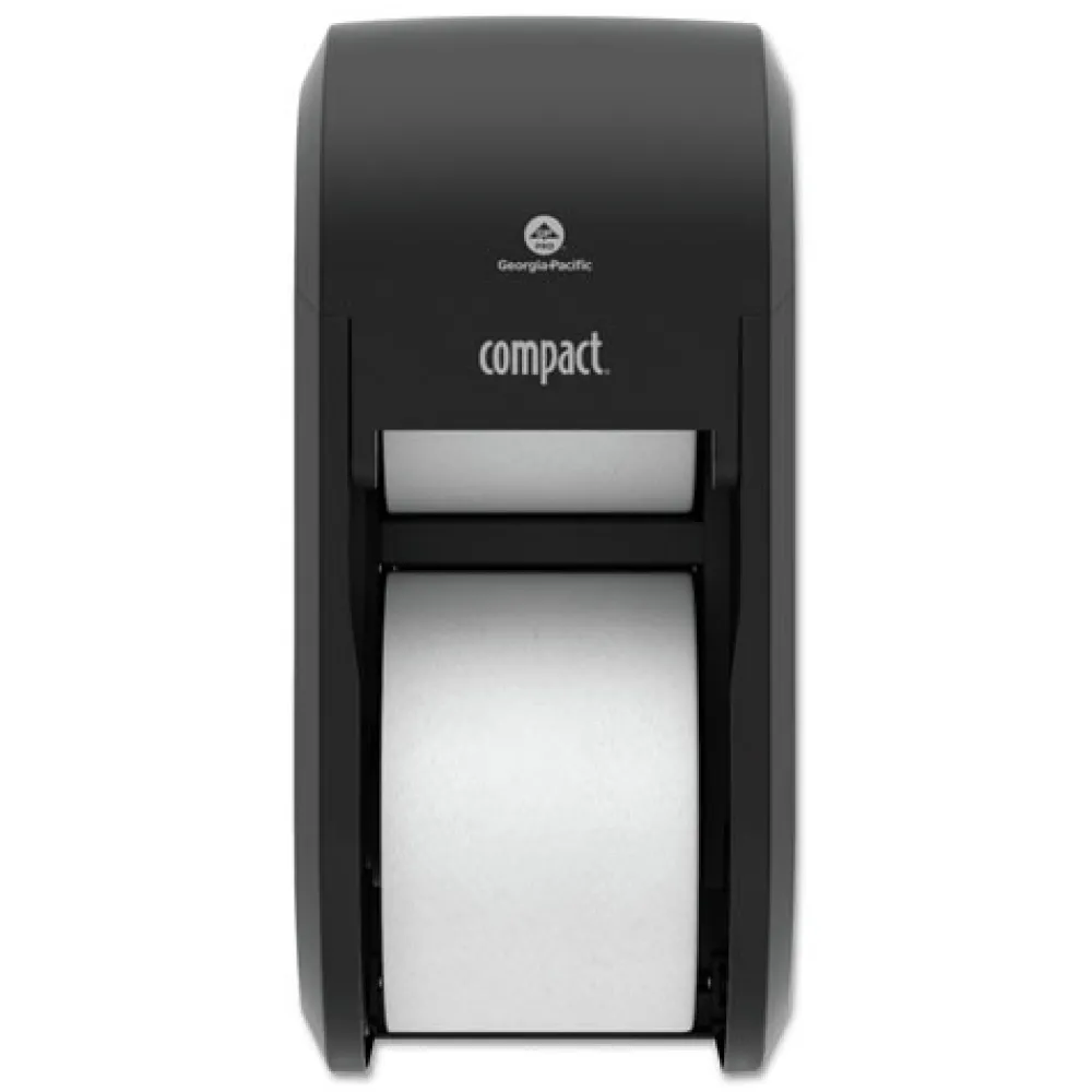 Clearance Compact Vertical 2-Roll 14.06 in. x 6.69 in. x 8.19 in. Coreless Tissue Dispenser - Black (1/Carton) Paper & Dispensers
