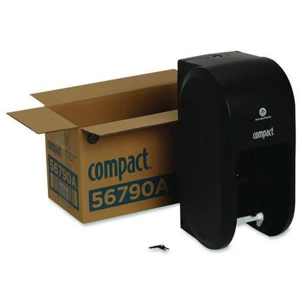 Clearance Compact Vertical 2-Roll 14.06 in. x 6.69 in. x 8.19 in. Coreless Tissue Dispenser - Black (1/Carton) Paper & Dispensers