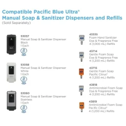 Best 43818 Pacific Blue Ultra 1200 mL Antimicrobial Foam Soap Manual Dispenser Refill - Unscented (4/Carton) Skin Care & Personal Hygiene