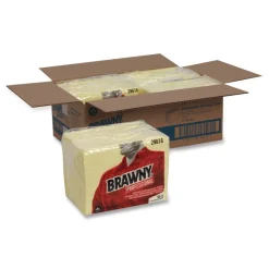 New 17 in. x 24 in. Dusting Cloths Quarterfold - Unscented, Yellow (50/Pack, 4-Packs/Carton) Cleaning & Janitorial Supplies