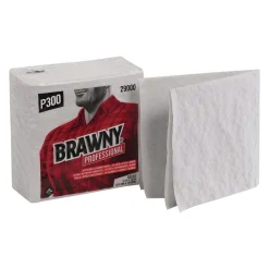 Clearance 13 in. x 13 in. Brawny Industrial Scrim All Purpose Wipers - White (12/Carton) Cleaning & Janitorial Supplies
