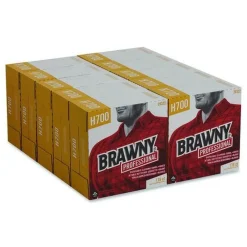 Outlet 9 in. x 12.5 in. Heavyweight HEF Disposable Shop Towels - White (176/Box, 10 Boxes/Carton) Paper & Dispensers
