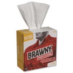 Outlet 9 in. x 12.5 in. Heavyweight HEF Disposable Shop Towels - White (176/Box, 10 Boxes/Carton) Paper & Dispensers