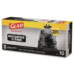 Hot 30 in. x 33 in. 30 gal. 0.81 mil Large Quick-Tie Trash Bags Tie-Flap - Black (10/Box 12 Boxes/Carton) Cleaning & Janitorial Supplies