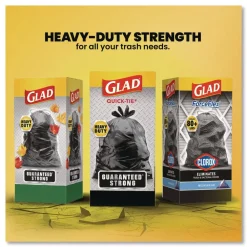 Hot 30 in. x 33 in. 30 gal. 0.81 mil Large Quick-Tie Trash Bags Tie-Flap - Black (10/Box 12 Boxes/Carton) Cleaning & Janitorial Supplies