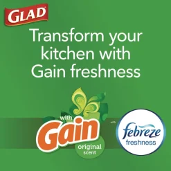 ForceFlex 24 in. x 27.38 in. 13 Gallon Kitchen Drawstring Trash Bags - Gain Original Scent/White (240/Carton) Cleaning & Janitorial Supplies