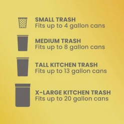 Best ForceFlex 24 in. x 27.38 in. 13 Gallon Kitchen Drawstring Trash Bags - White Fresh Clean Scent (240/Carton) Trash & Waste Bins