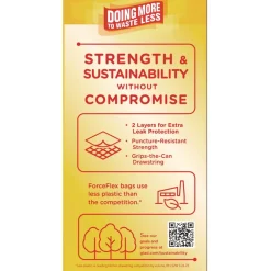 Best ForceFlex 24 in. x 27.38 in. 13 Gallon Kitchen Drawstring Trash Bags - White Fresh Clean Scent (240/Carton) Trash & Waste Bins