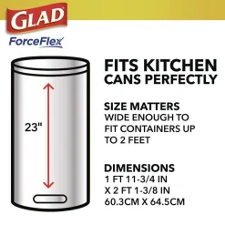 New ForceFlex 24 in. x 27.38 in. 13 Gallon Kitchen Drawstring Trash Bags - Gain Lavender Scent/White (240/Carton) Cleaning & Janitorial Supplies