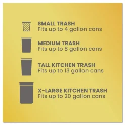 New ForceFlex Kitchen Drawstring Trash Bags, Drawstring, 13 gal, Unscented, 23.47 x 25.38, White, 110 Bags/Box, 3 Boxes/Carton Trash & Waste Bins