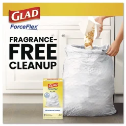 New ForceFlex Kitchen Drawstring Trash Bags, Drawstring, 13 gal, Unscented, 23.47 x 25.38, White, 110 Bags/Box, 3 Boxes/Carton Trash & Waste Bins