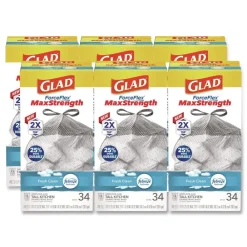 Online ForceFlex MaxStrength 24 in. x 28 in. 13 Gallon Tall Kitchen Drawstring Trash Bags - Fresh Clean Scent/White (204/Carton) Cleaning & Janitorial Supplies