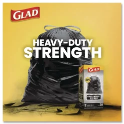 Online Guaranteed Strong 30 in. x 33 in. 1.05 mil 30 Gallon Three-Ply Large Drawstring Trash Bags - Black (168/Carton) Cleaning & Janitorial Supplies