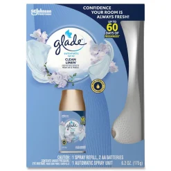 Clearance Clean Linen Automatic Spray Starter Kit - White/Gold (4/Carton) Odor Control