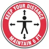 Sale Slip-Gard 17 in. Circle Human/Arrows Social Distance Floor Signs - Red/White (25/Pack) Floor Signs
