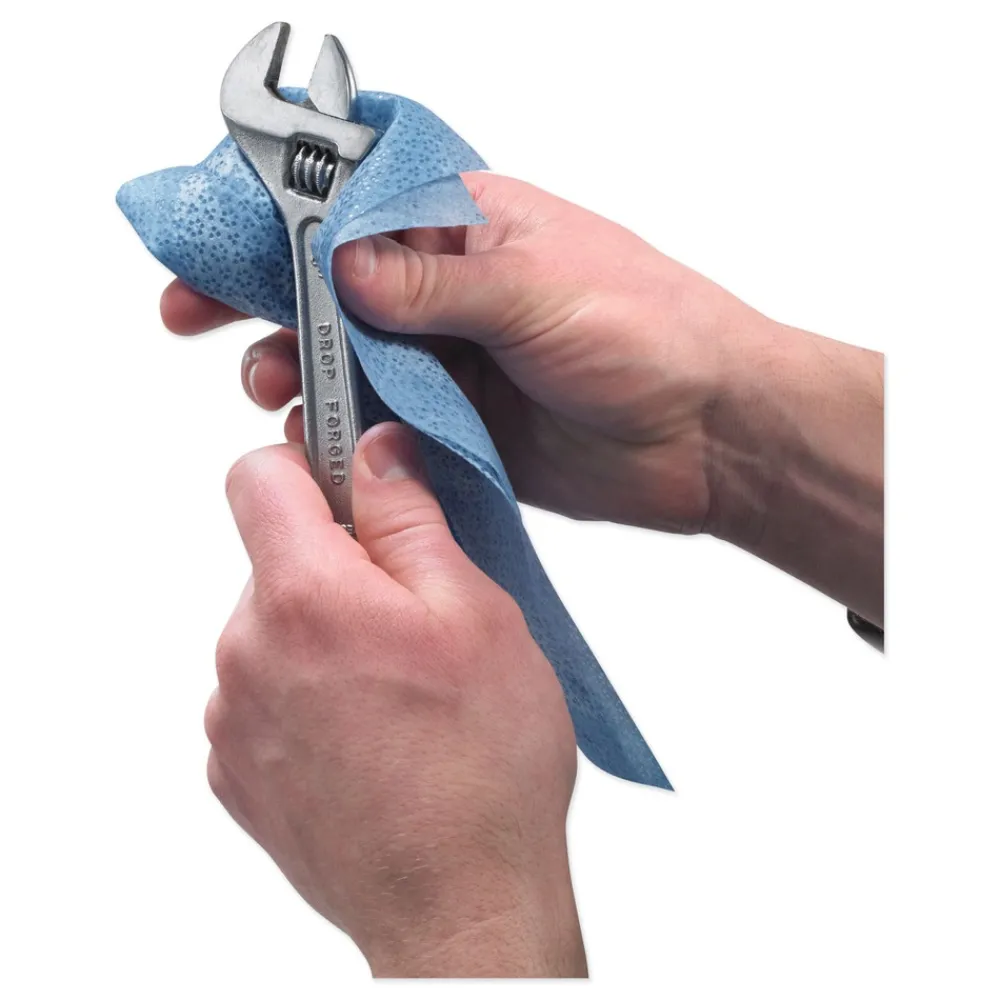 Clearance 7.75 in. x 11 in. 2-Ply FAST TOWELS Hand Cleaning Towels - Fresh Citrus, Blue (6 Packs/Carton) Paper & Dispensers