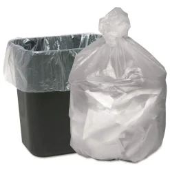 24 in. x 24 in. 10-Gallon 6 mic. Waste Can Liners - Natural (1000/Carton) Trash & Waste Bins