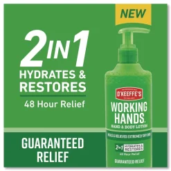 12 oz. Pump Bottle Working Hands Hand and Body Lotion - Unscented Cleaning & Janitorial Supplies