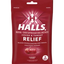Hot Triple Action Cough Drops - Cherry (30/Bag, 12 Bags/Box) Emergency Response