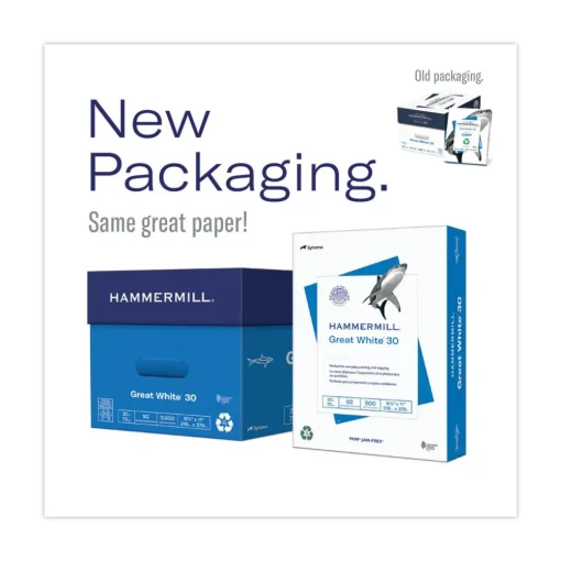 92 Bright 20 lbs. Bond Weight 8.5 in. x 11 in. Great White 30 Recycled Print Paper - White (5 Reams/Carton) Paper & Printables