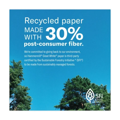 92 Bright 20 lbs. Bond Weight 8.5 in. x 11 in. Great White 30 Recycled Print Paper - White (5 Reams/Carton) Paper & Printables