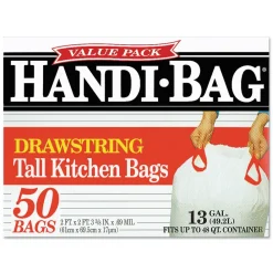 Discount 24 in. x 27.38 in. 13-Gallon Drawstring Kitchen Bags - White (50/Box) Storage & Organization