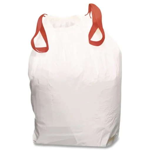 Discount 24 in. x 27.38 in. 13-Gallon Drawstring Kitchen Bags - White (50/Box) Storage & Organization