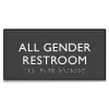 4 in. x 8 in. All Gender Restroom Plastic ADA Sign - Clear/White Floor Signs