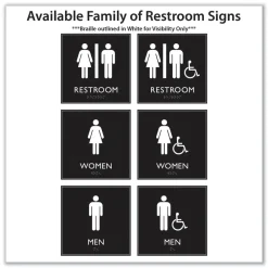Sale 8 in. x 8 in. Men Plastic ADA Sign - Clear/White Floor Signs