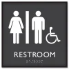 Online 8 in. x 8 in. Unisex Accessible Restroom Plastic ADA Sign - Clear/White Floor Signs