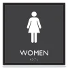 Hot 8 in. x 8 in. Women Plastic ADA Sign - Clear/White Floor Signs