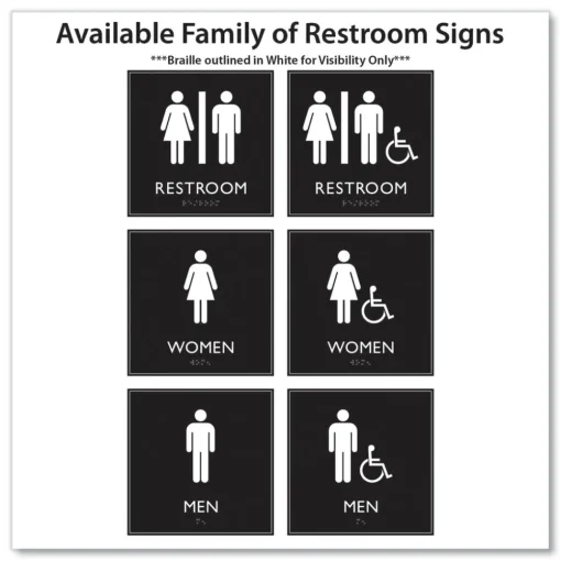 Hot 8 in. x 8 in. Women Plastic ADA Sign - Clear/White Floor Signs